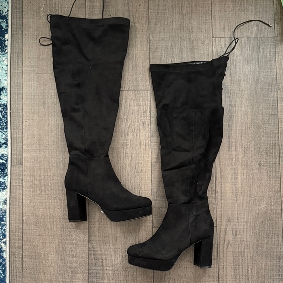 torrid Shoes - Torrid Black Suede Thigh-High Boots